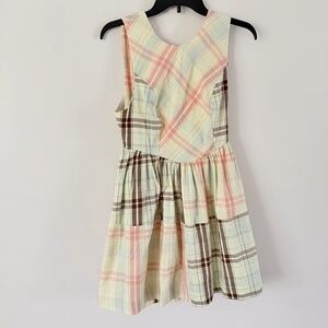Anthropologie Lyre Bird Sleeveless Plaid Nap Mini Dress